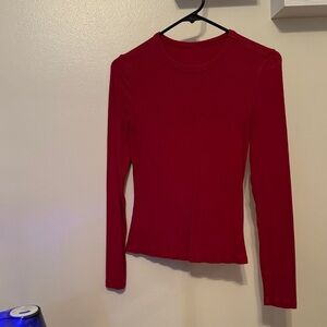 Women's Red Long Sleeve Top